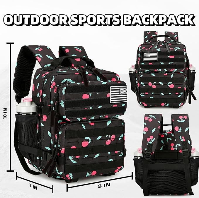 9L Mini Tactical Backpack 9L Assault Pack 9L Tactical Backpack Hiking Fitness Backpack(Cherry)