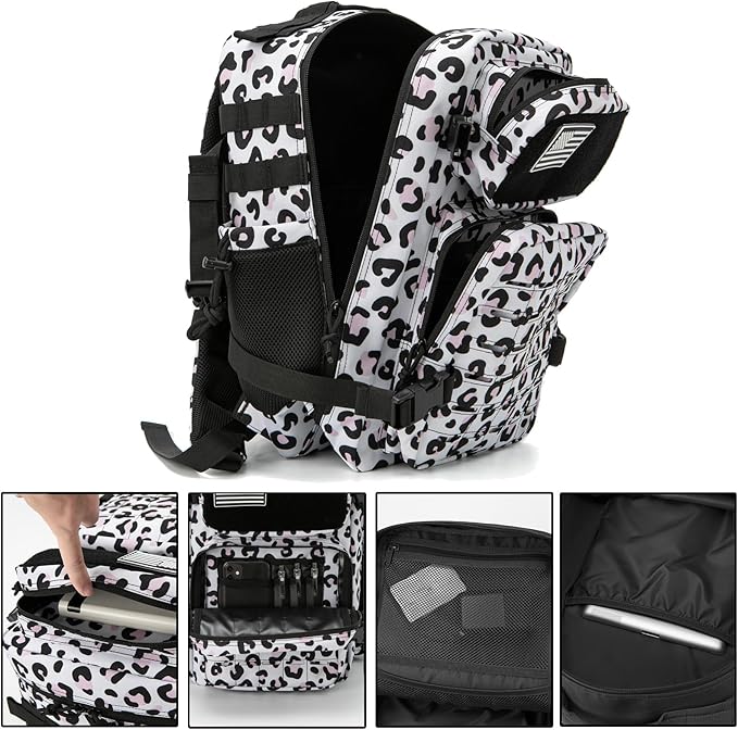 QT&QY 25L/45L Military Tactical Backpack For Men Molle Daypack 3 Day Bug Out Bag Hiking Rucksack With Bottle Holder