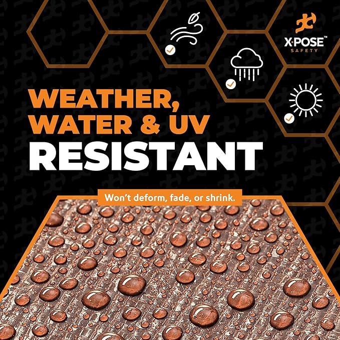 10' x 10' Super Heavy Duty 16 Mil Brown Poly Tarp Cover - Thick Waterproof, UV Resistant, Rip and Tear Proof Tarpaulin with Grommets and Reinforced Edges - by Xpose Safety