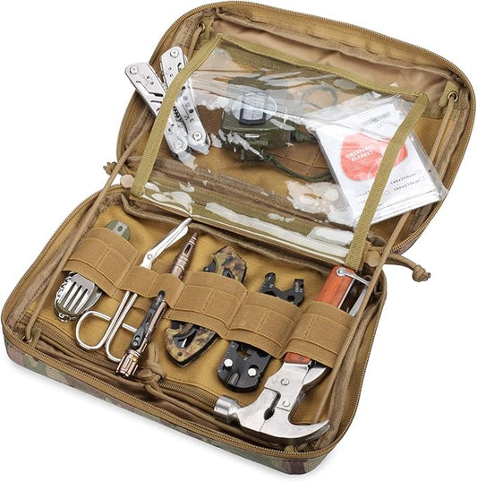 WYNEX Tactical Admin Molle Pouch, Medical EDC EMT Utility Bag Shell Design Attachment Pouches 1000D Nylon Hiking Belt Bags