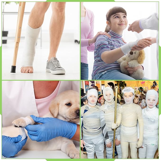 Treela 100 Rolls Gauze Bandage, 4 in x 5 Yards, Elastic Bandages Individual Packaging Sterile Non Latex First Aid Pads Medical Breathable Gauze Roll Wrap for Safety Wound Caring and Supplies
