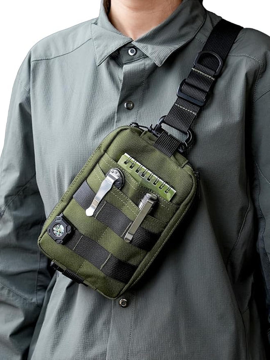 VIPERADE CHS2 Small EDC Sling Bag, Tactical Fanny Pack for Men, Molle Pouch Crossbody Backpack with Adjustable Shoulder Strap, Utility Chest Pouch Bag for Hiking/Traveling/Bush-Craft
