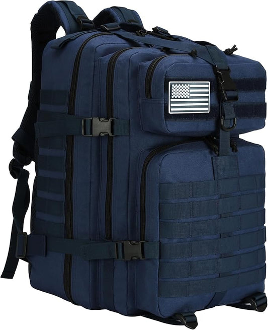 45L Military Tactical Backpack for Men & Women Bug Out Bag Assault pack Molle Daypack Hiking Trekking Rucksack(45L blue)