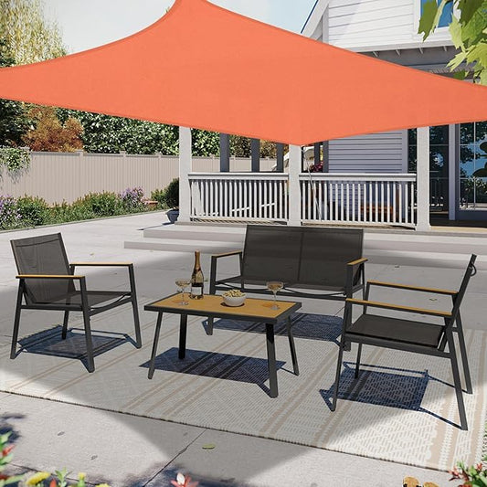 10' x 13' Sun Shade Sail, Rectangle Waterproof Canopy Awning UV Block Sunshade for Outdoor Patio Garden Terrace Backyard Pergola Sunscreen (Terracotta) (Customization Acceptable)