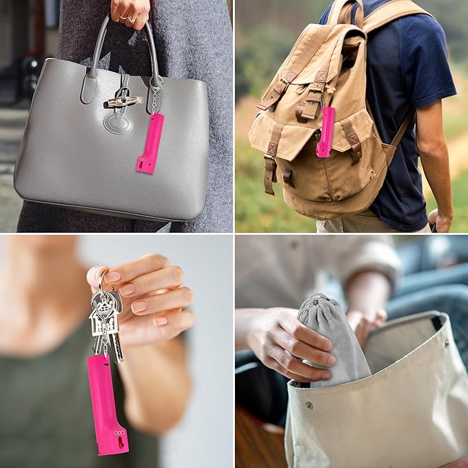 3-in-1 Personal Alarm with Pepper Spray for Women Self Defence, Defense Key Chain for Safety Protection, Gel Refillable, 140dB Siren, Strobe Light, Dorm Room Essentials for College Student Girls