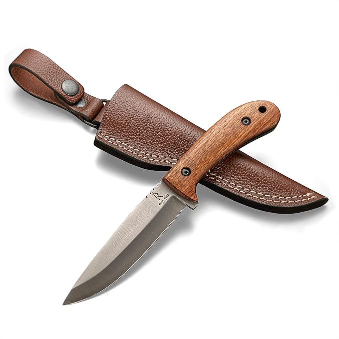 Bushcraft Knife Full Tang, 9-Inch High Carbon Steel Fixed Blade Knife With Sheath, Outdoor Scandi Knife, Tactical, Camping Survival For Hunting, Carving & Hiking