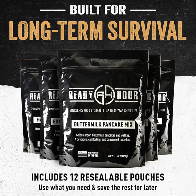 Ready Hour Breakfast Bucket (128 Servings), Emergency Food Supply, Emergency Food Kit, 25-Year Shelf Life Food, Survival Food Buckets, Long-Lasting Food Supply, Flood-Safe Container