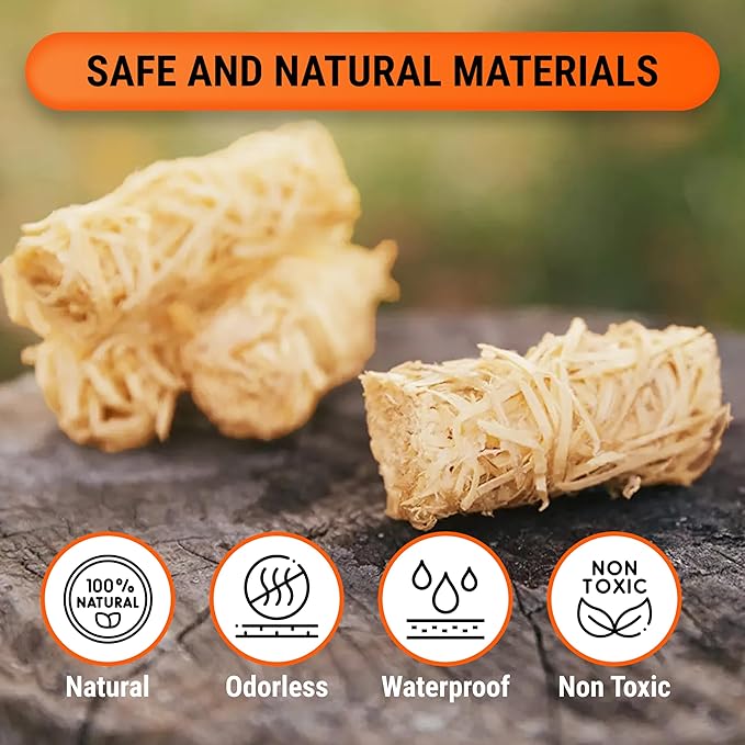 Zorestar Fire Starters for Woodstoves - XXL Pack of 100 Charcoal and Wood Fire Starters for Quick Ignition - Ideal for Campfires, Fireplaces, Grills, Fire Pits - Reliable Outdoor Fire Starter Kit