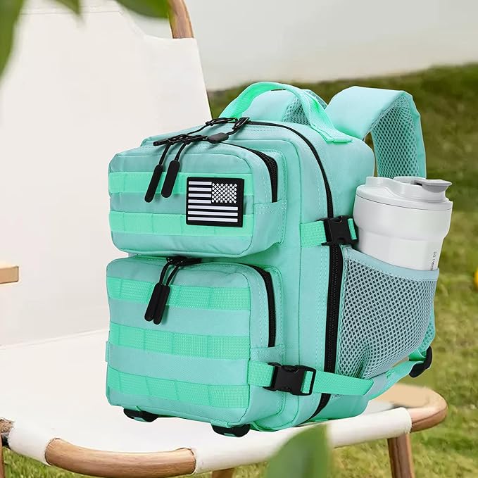 9L Mini Tactical Backpack for Men and Women, Tactical Backpack Small for Hiking, Small Tactical Bag (MintGreen)