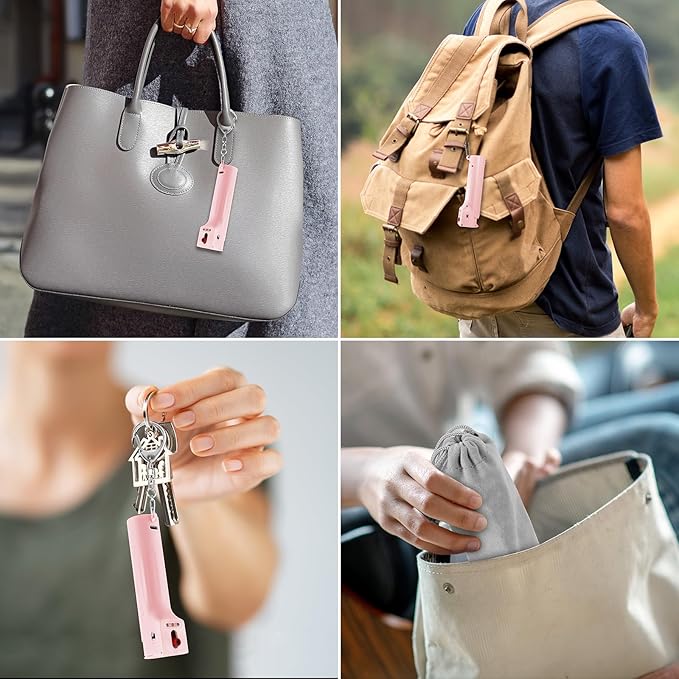 3-In-1 Personal Safety Alarm with Pepper Spray Gel - Self Defense Keychain for Women, Key Chain Set for Defence Protection, Canister Replaceable, 140dB Siren, Strobe Light, UV Marking Dye, Girls Gifts