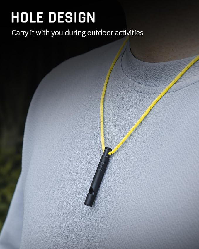 TISUR Titanium Emergency Whistle,120db Safety Whistle with Lanyard,Outdoor Survival Small Whistle for Life Saving,Hiking,Pets Training,Coach Sports