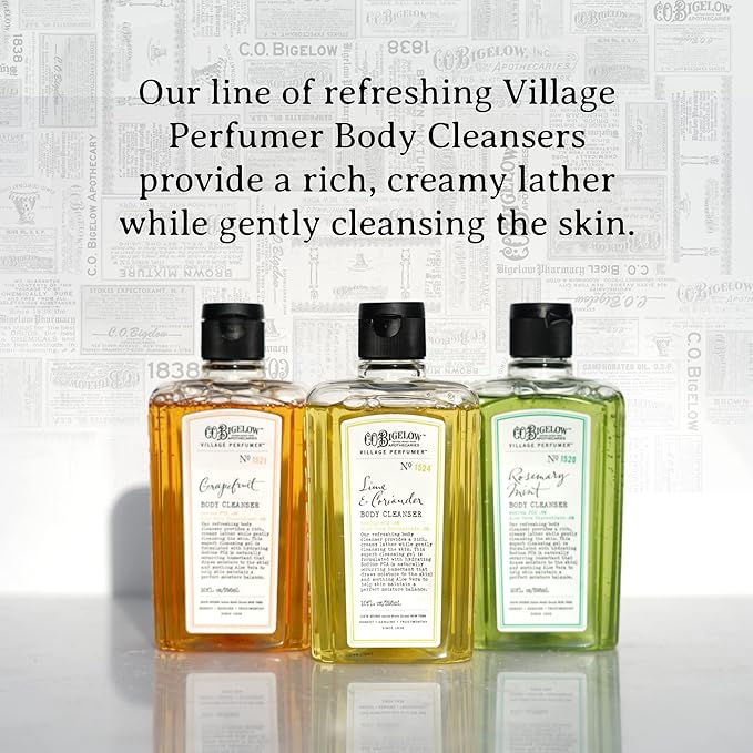 C.O. Bigelow Lime Coriander Body Wash, Village Perfumer Moisturizing Body Wash with Aloe Vera, 10 Fl Oz