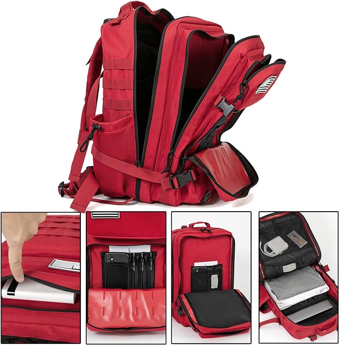 QT&QY 25L/45L Military Tactical Backpack For Men Molle Daypack 3 Day Bug Out Bag Hiking Rucksack With Bottle Holder