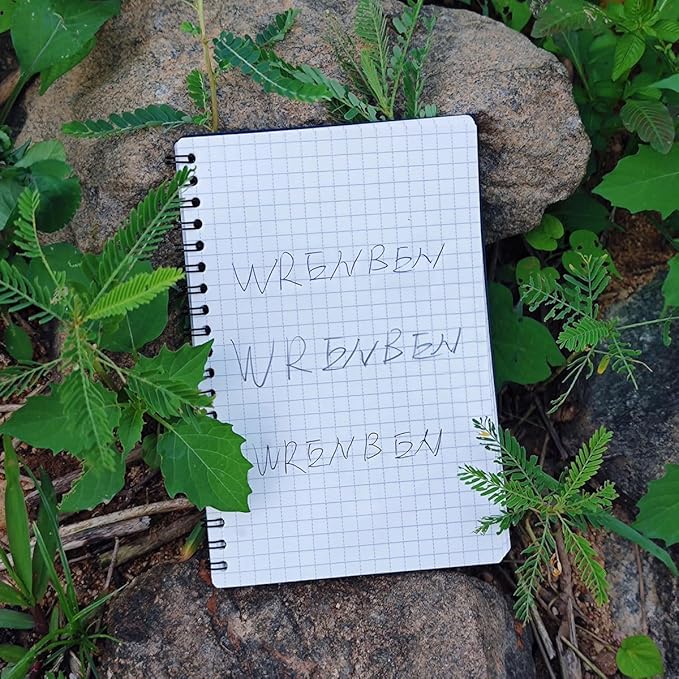 2PCS Waterproof Spiral Notebooks with Stone Paper and Hard Cover, 100 Pages Per Weatherproof Notepad A6 for Outdoor Field, Grid Pattern (4.8"x7", Orange)