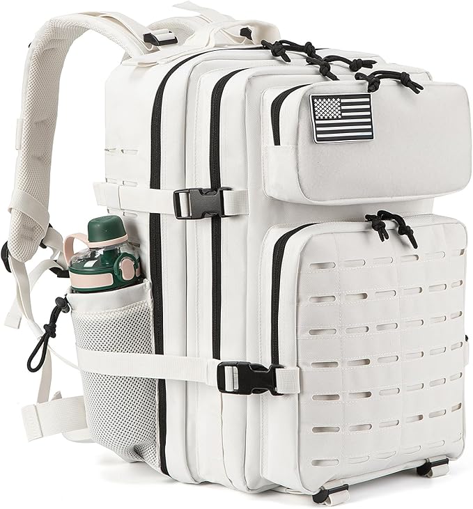 QT&QY 25L/45L Military Tactical Backpack For Men Molle Daypack 3 Day Bug Out Bag Hiking Rucksack With Bottle Holder