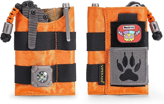 VIPERADE VE9 EDC Pocket Organizer Tool Pouch, Multitool Sheath with Patch Area for DIY, EDC Pocket Pouch with 3 Slip Pockets for Men Outdoor Activity Daily Carry