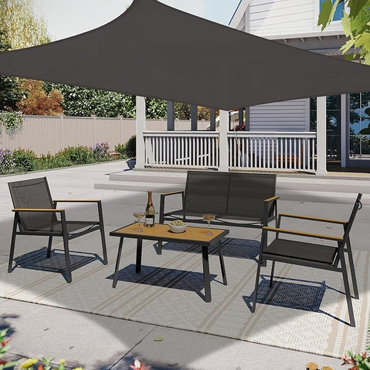 10' x 13' Sun Shade Sail, Rectangle Waterproof Canopy Awning UV Block Sunshade for Outdoor Patio Garden Terrace Backyard Pergola Sunscreen (Anthracite) (Customization Acceptable)