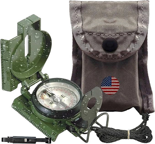 Cammenga Compass Military Grade Phosphorescent - Lensatic Compass Shock, Sand, and Waterproof, Tactical, Navigation - Made in The USA