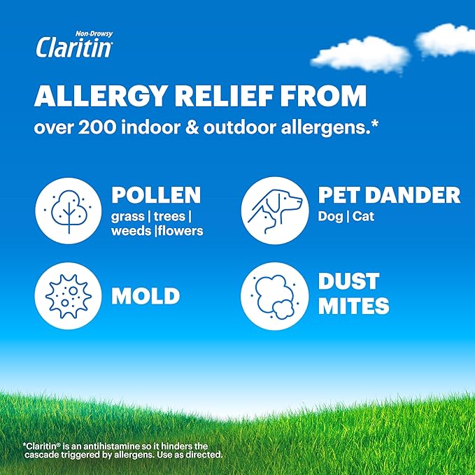 Claritin Allergy Medicine for Adults, 24-Hour Non-Drowsy Loratadine 10mg Liqui-Gels, Antihistamine, 1x10, 1x30, 1x60, 100 Total Liqui-Gels