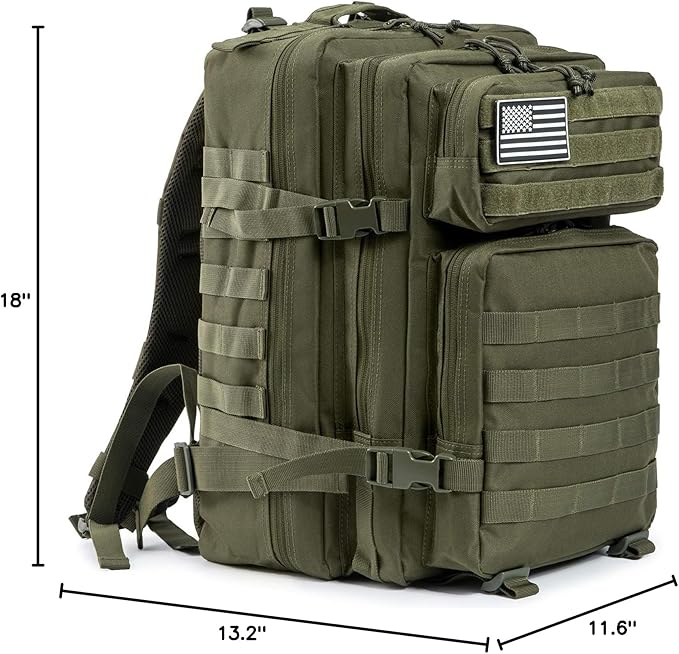 QT&QY 45L Military Tactical Backpacks Molle Army Assault Pack 3 Day Bug Out Bag Hiking Treeking Rucksack…