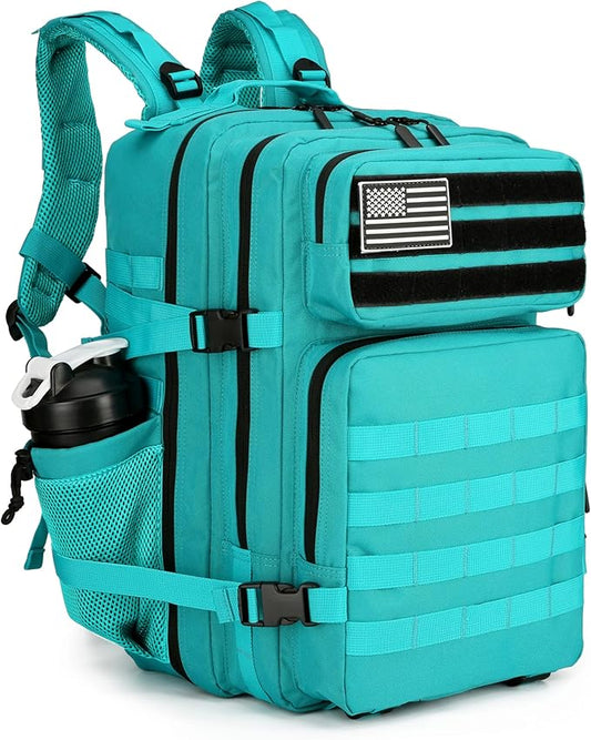45L Tactical Assault Backpack 3 day assault pack with Molle Waterproof backpack Rucksack for Tactical Backpacks (Lake Blue)