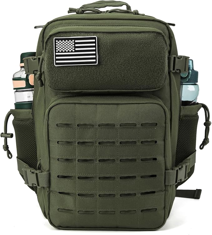 QT&QY 25L/45L Military Tactical Backpack For Men Molle Daypack 3 Day Bug Out Bag Hiking Rucksack With Bottle Holder