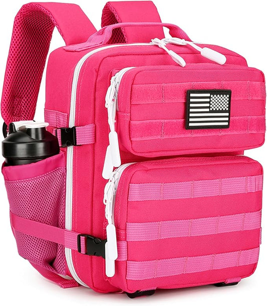 9L Mini Tactical Backpack for Men and Women, Tactical Backpack Small for Hiking, Small Tactical Bag (Rose Red)