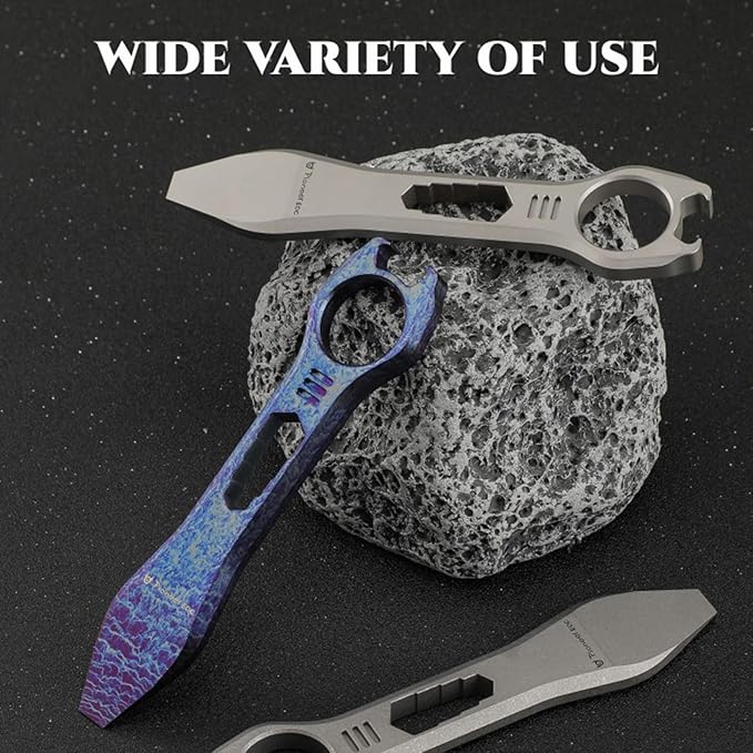 Titanium EDC Pry Bar Multi Tool Bottle Opener Nail Puller Crowbar Wrench Screwdriver Compact Size EDC Multi Tool