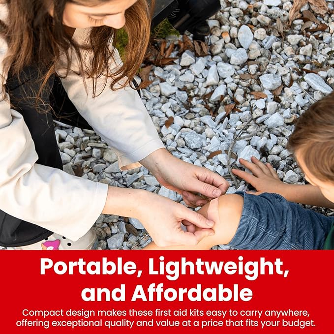 Bulk 10-Pack Mini First Aid Kit Bundle (500 Pieces Total, 50 Pieces Per Kit) – M2 BASICS First Aid Kits for Car, Vehicles, Travel, Home, Charity, Donations – Compact Emergency Medical Supplies