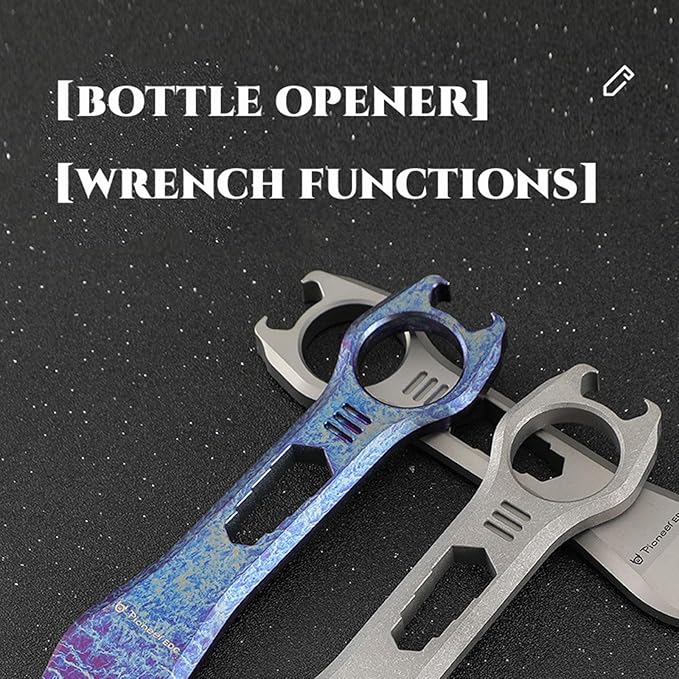 Titanium EDC Pry Bar Multi Tool Bottle Opener Nail Puller Crowbar Wrench Screwdriver Compact Size EDC Multi Tool