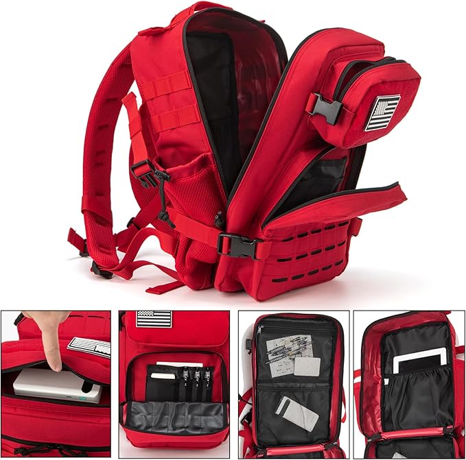 QT&QY 25L/45L Military Tactical Backpack For Men Molle Daypack 3 Day Bug Out Bag Hiking Rucksack With Bottle Holder