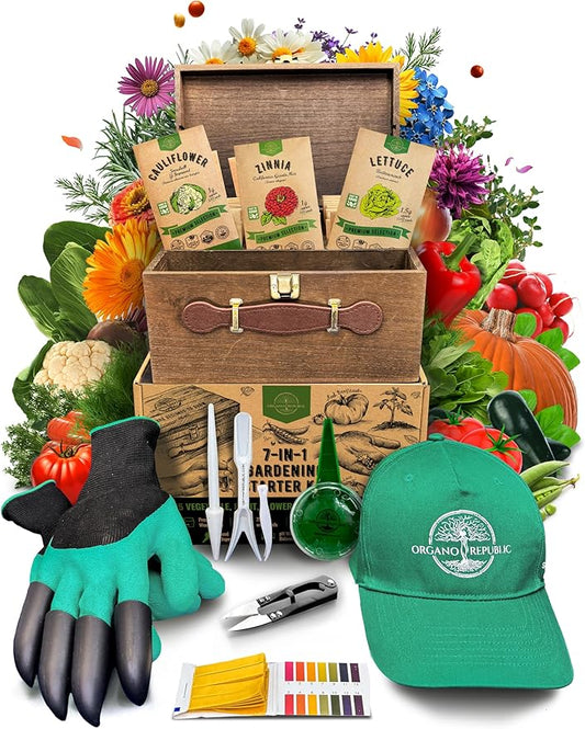 75 Medicinal Herb & Vegetable Seeds Variety Pack, Garden Seed Starter Kit - Over 47,380 Non-GMO Heirloom Seeds for Planting Vegetables and Herbs Garden Seeds Gift Seed Box with Gardening Supplies