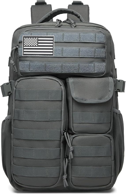 Wotony Tactical Backpack - Military waterproof backpack with multiple pockets and tactical gear for the outdoors (dark gray, 25L)