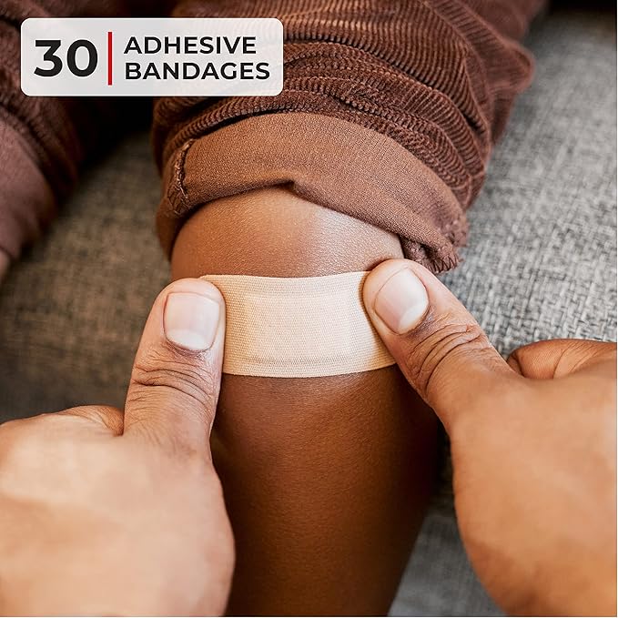 Thrive Mini Emergency Kit & First Aid Pouch - College Dorm Sick Kit - 66 Piece Set - Waterproof Rip-Stop Nylon Pouch with Multi-Size Bandages, Wipes & Safety Pins