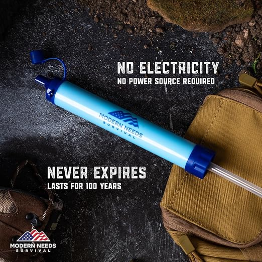 Ready Filter Personal Water Filter Straw | Backpacking Water Filter for Hiking & Camping | Portable Water Purifier Camping | Emergency Survival Gear & Camping Survival Kit | 5 Pack
