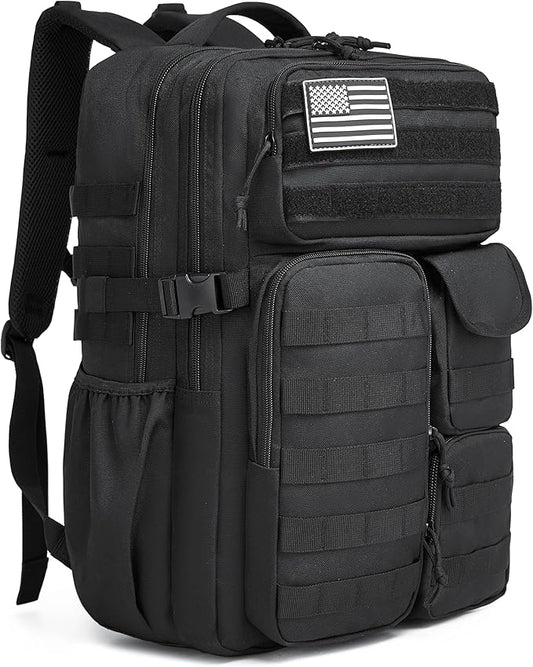 Wotony Tactical Backpack - Military waterproof backpack with multiple pockets and tactical gear for the outdoors (Black, 35L)