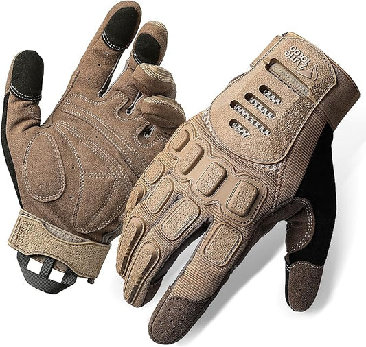 ZUNE LOTOO Touchscreen Tactical Gloves Men with TPR Finger Impact Protection & Palm Padded for Motorcycle Airsoft Paintball Range Work