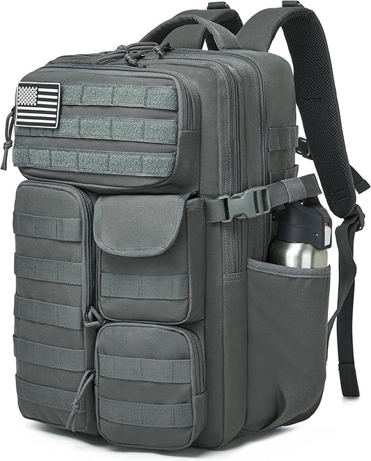 Wotony Tactical Backpack - Military waterproof backpack with multiple pockets and tactical gear for the outdoors (dark gray, 35L)