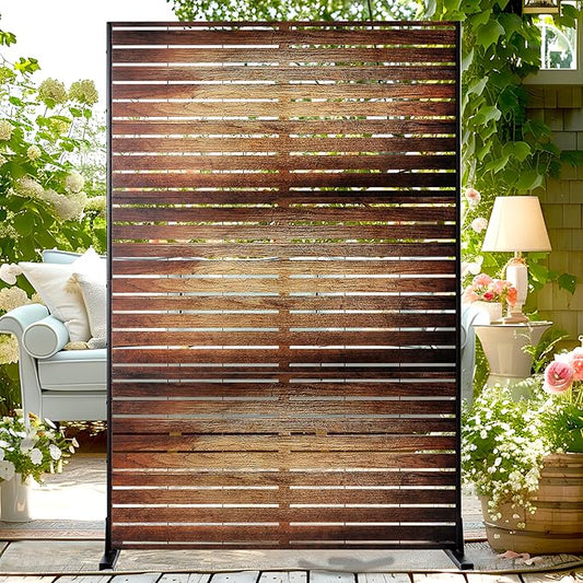 72" H47" W Metal Outdoor Privacy Screen - Freestanding, Decorative Privacy Fence (3 Panels)